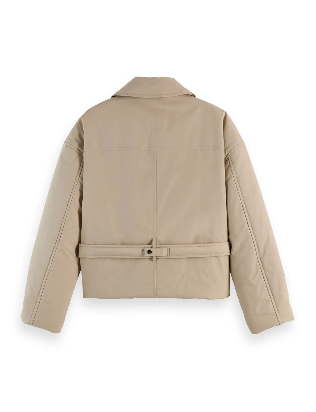 Lightweight padded poplin trench