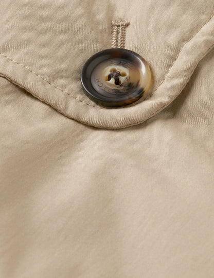 Lightweight padded poplin trench