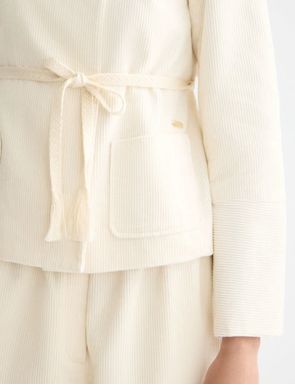 Relaxed collarless jacket