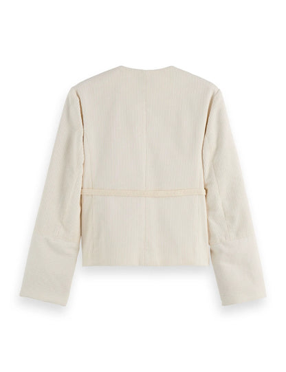 Relaxed collarless jacket