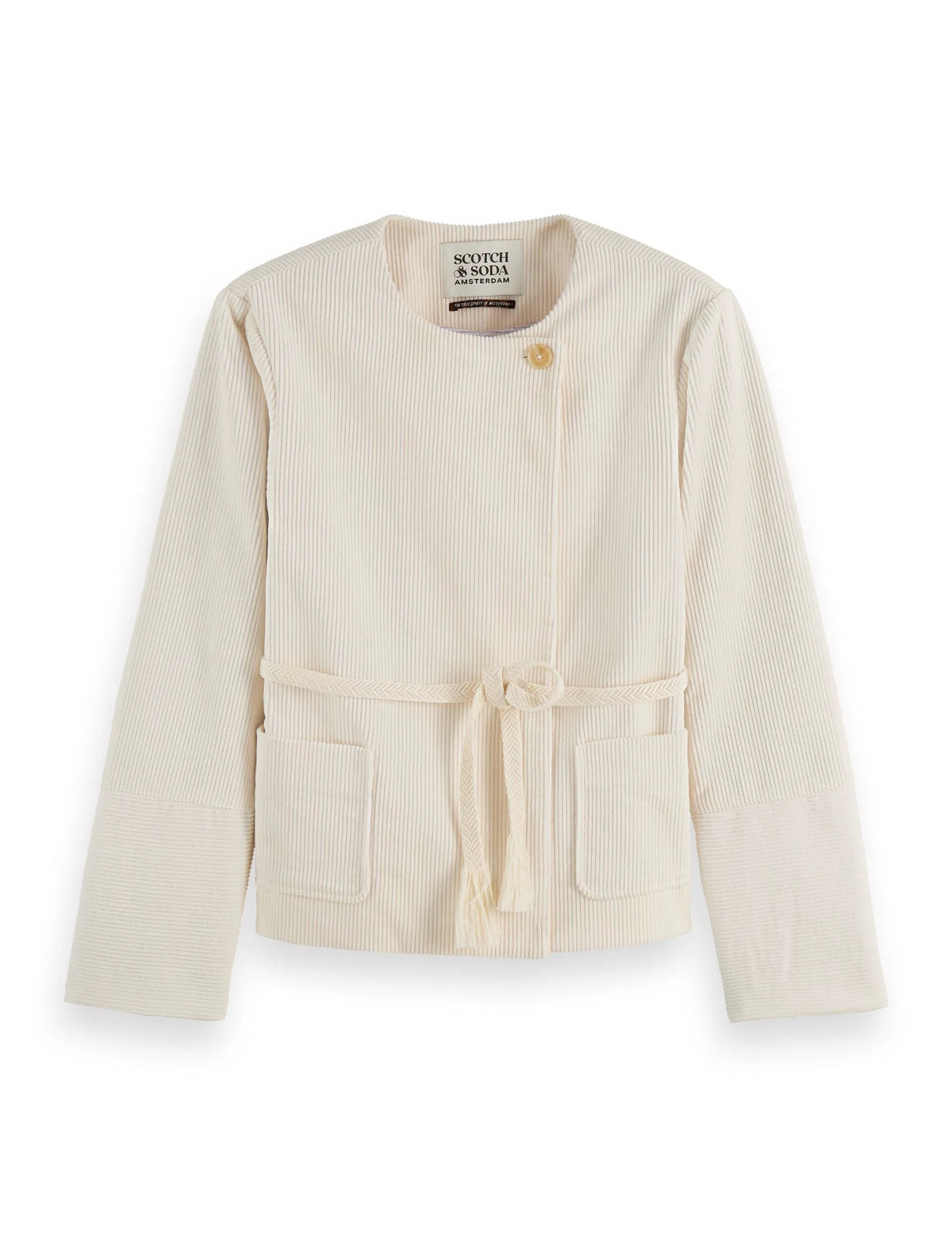 Relaxed collarless jacket