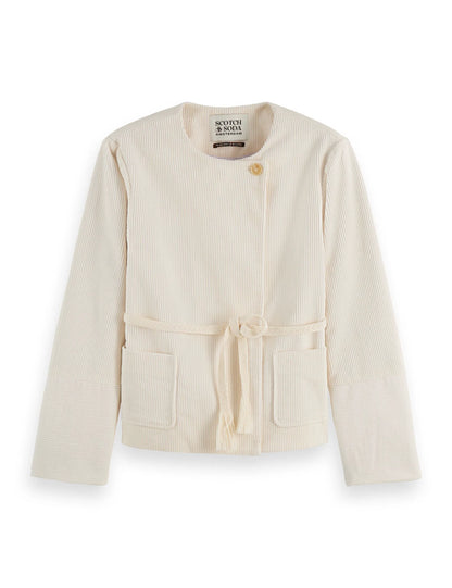 Relaxed collarless jacket