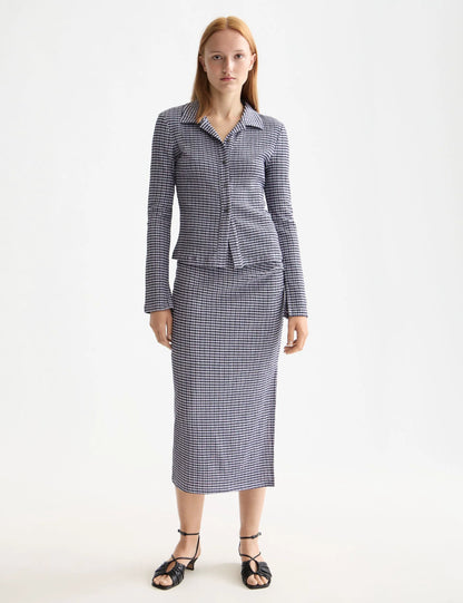 Structured gingham skirt