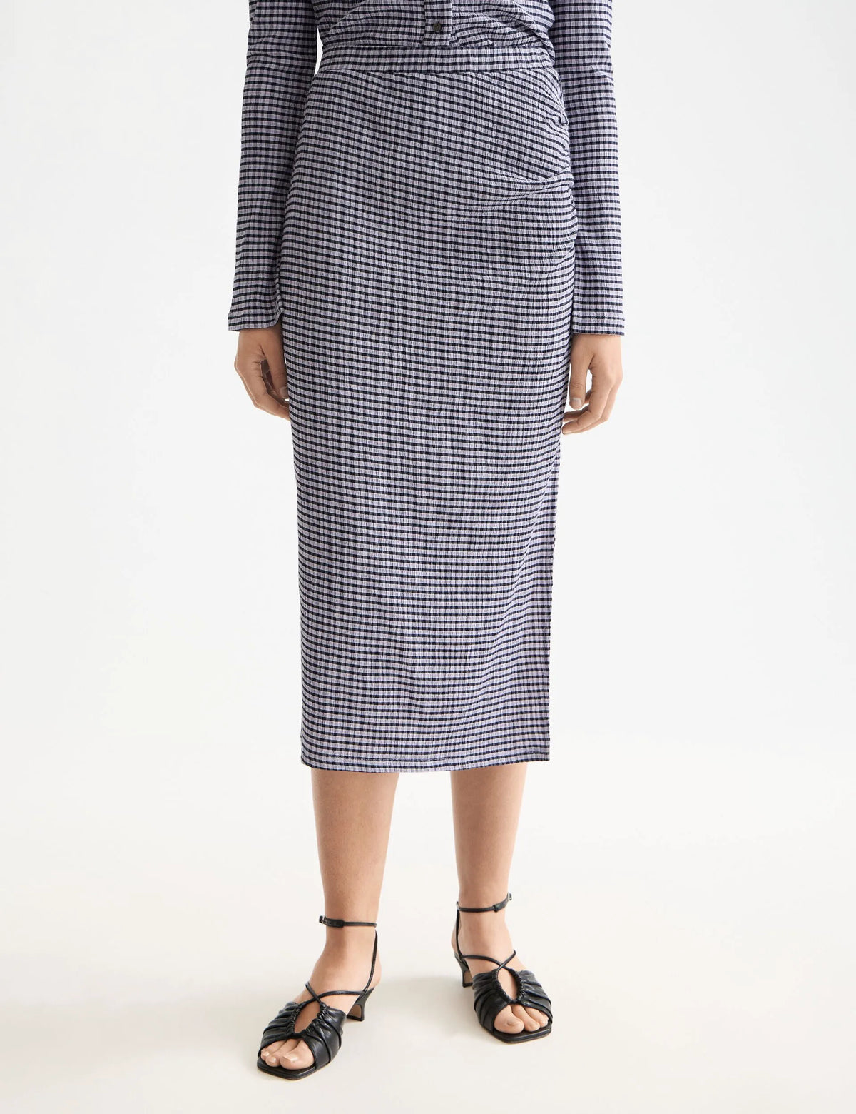 Structured gingham skirt