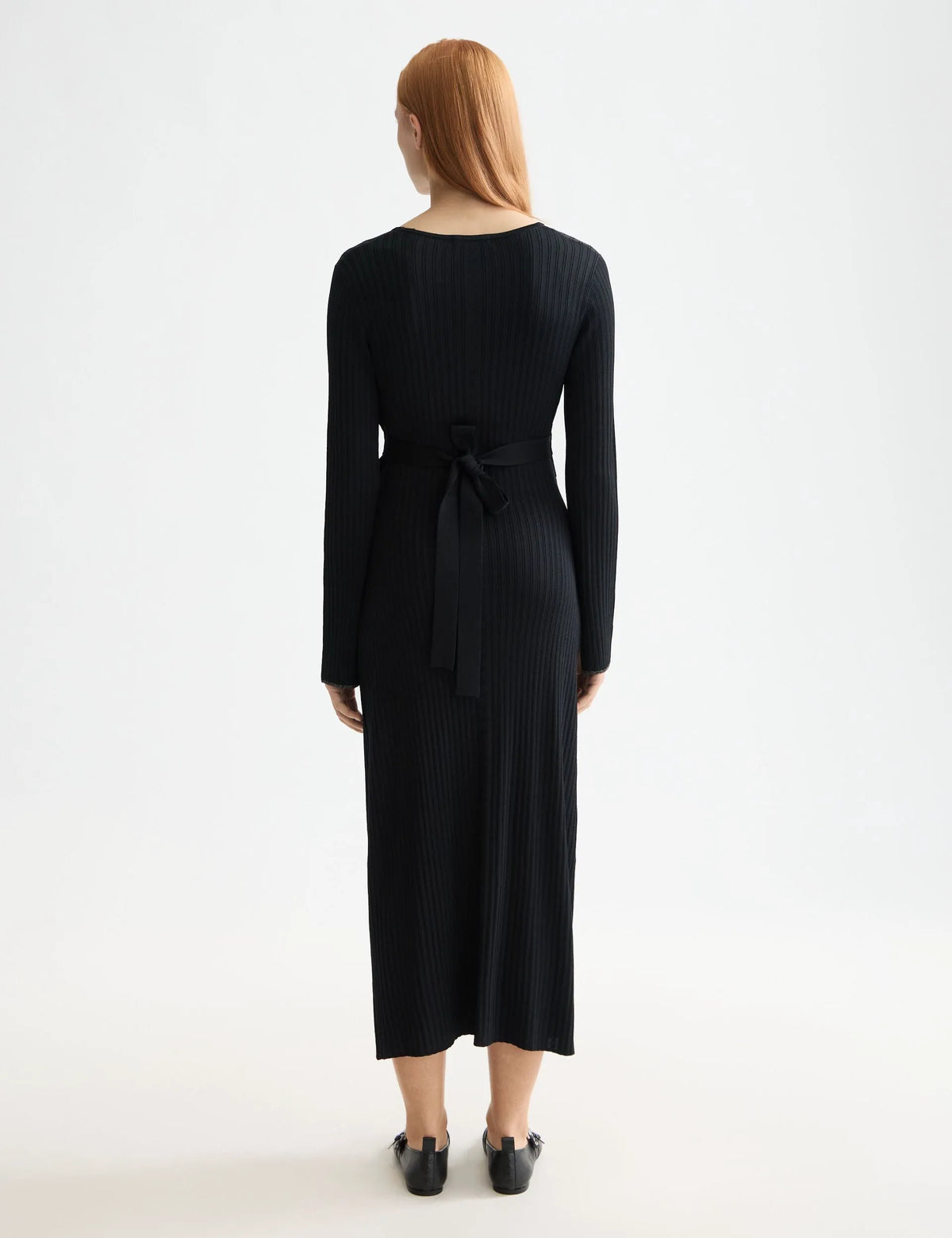 Rib knitted wrap dress