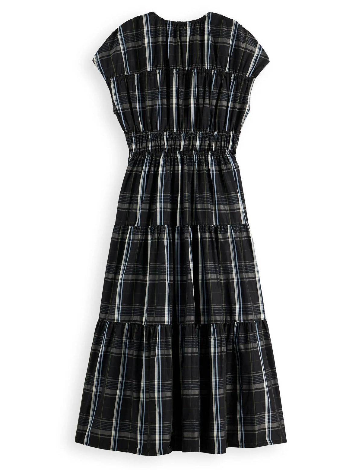 Gathered Taffeta midi dress with tied details