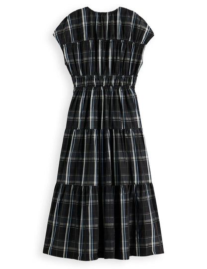 Gathered Taffeta midi dress with tied details