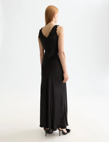 Maxi Slip dress with ruffled edges