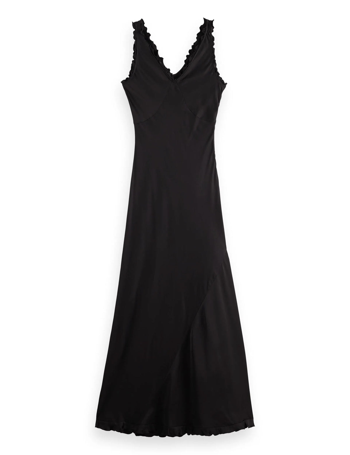 Maxi Slip dress with ruffled edges
