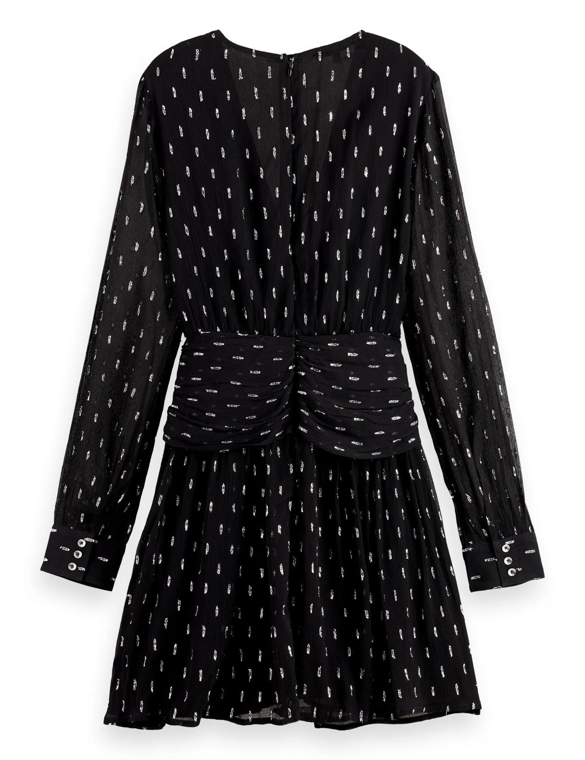 Long sleeve mini dress with draped front