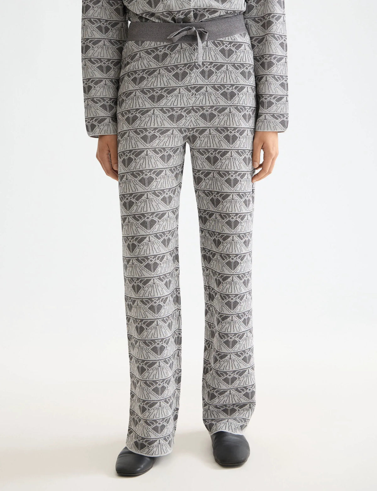 Monogram jacquard knitted trousers