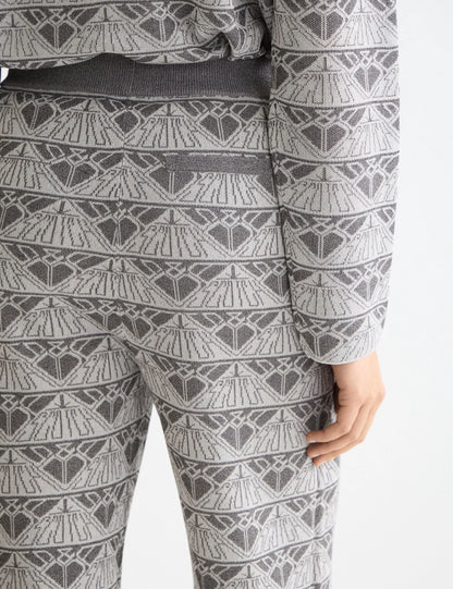 Monogram jacquard knitted trousers