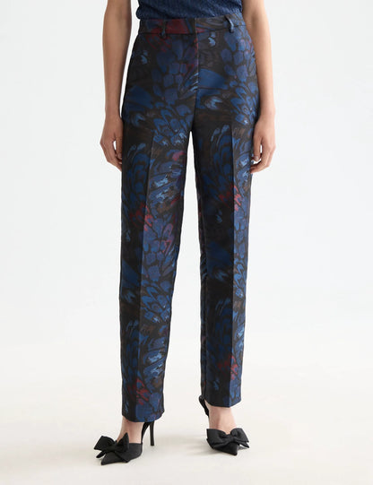 Ripple pheasant jacquard straight leg pant