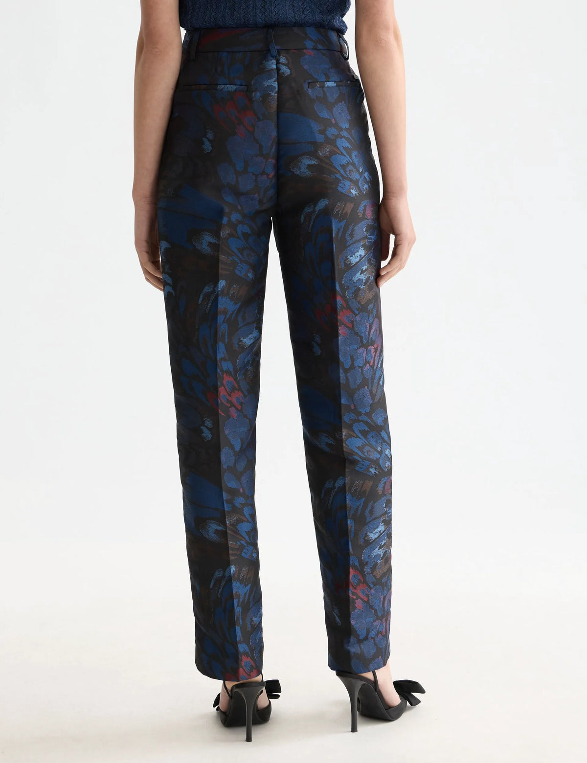 Ripple pheasant jacquard straight leg pant
