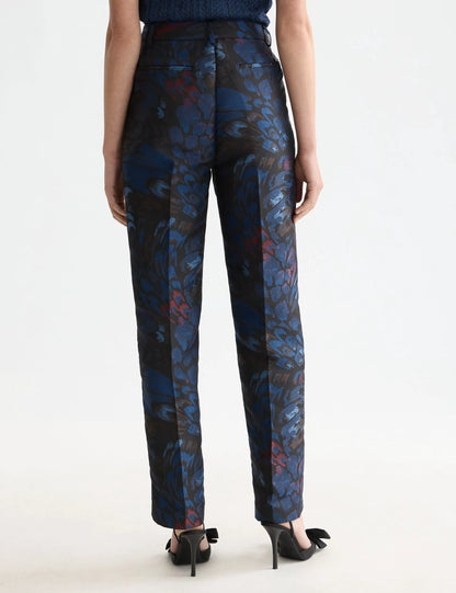 Ripple pheasant jacquard straight leg pant