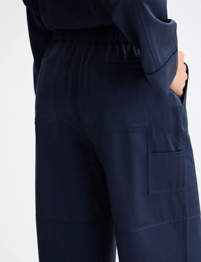Noa - high rise wide leg pull on satin pant