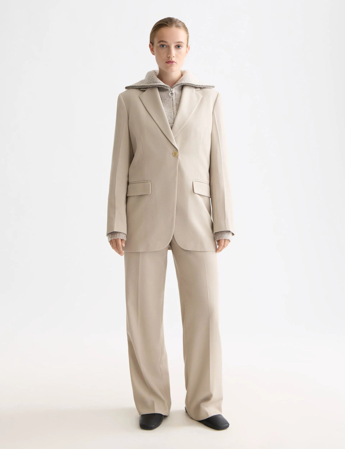 Edie - high rise wide leg gabardine pant