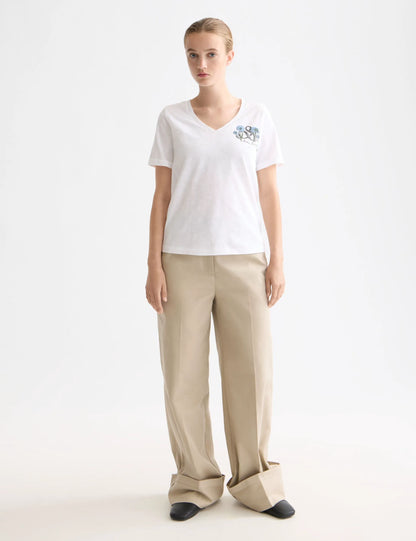 Luca high rise wide leg cuffed chino pant