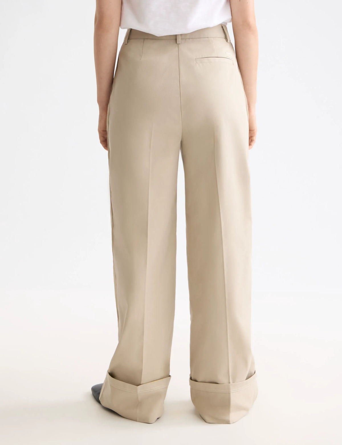 Luca high rise wide leg cuffed chino pant