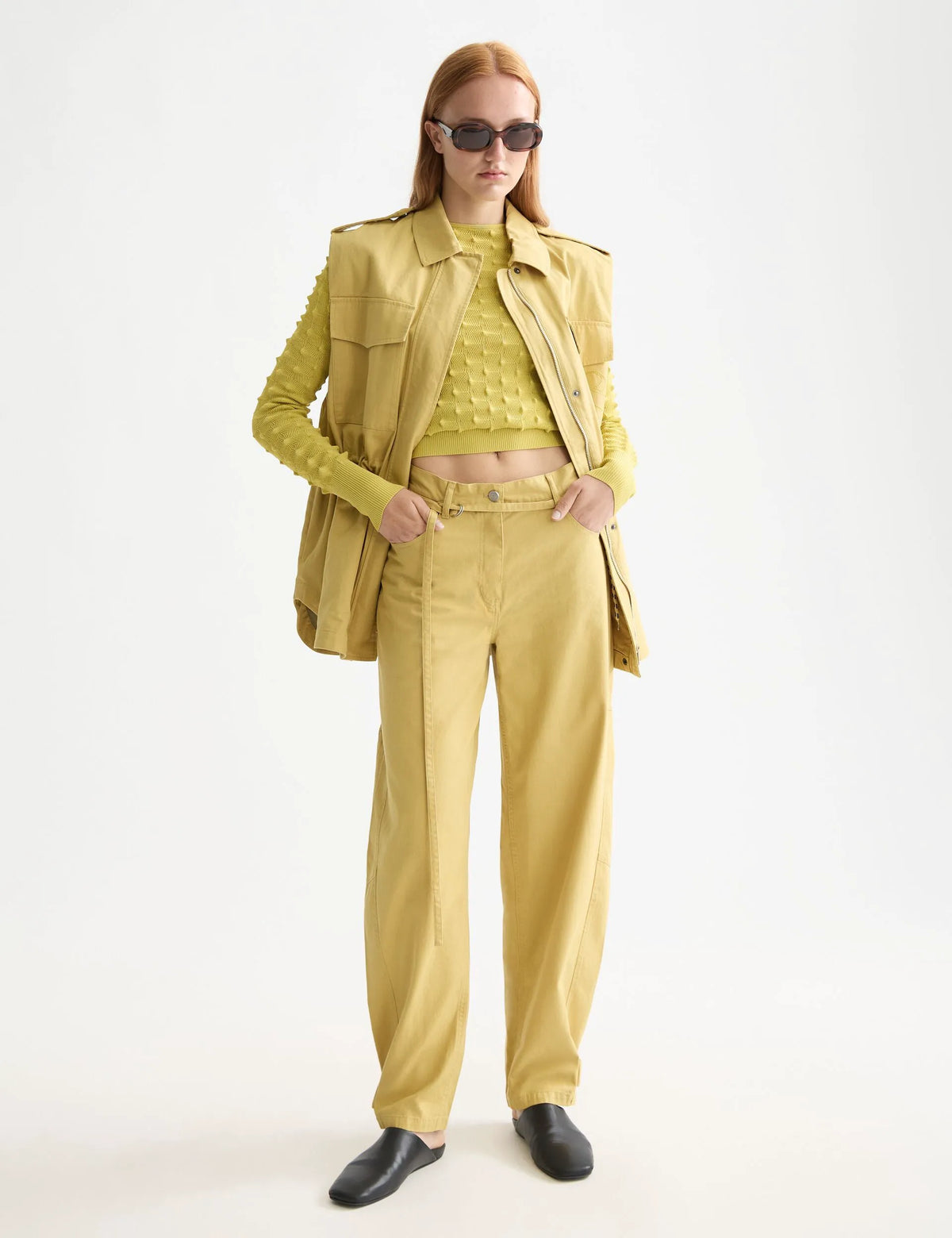 Lotus barrel leg seam detail pant