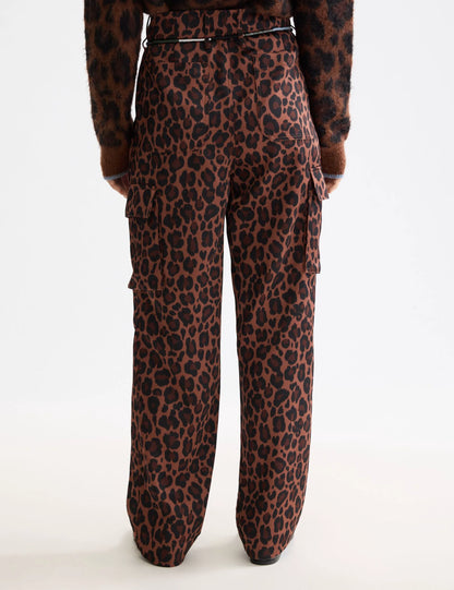Faye high-rise tapered leg satin cargo pant