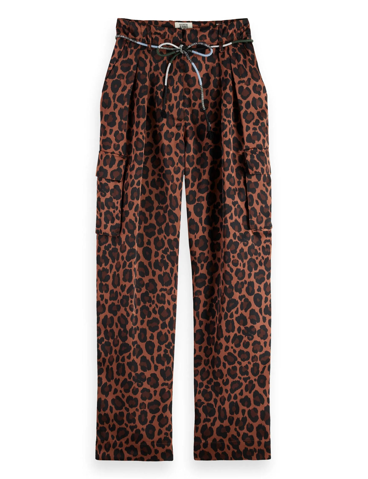 Faye high-rise tapered leg satin cargo pant