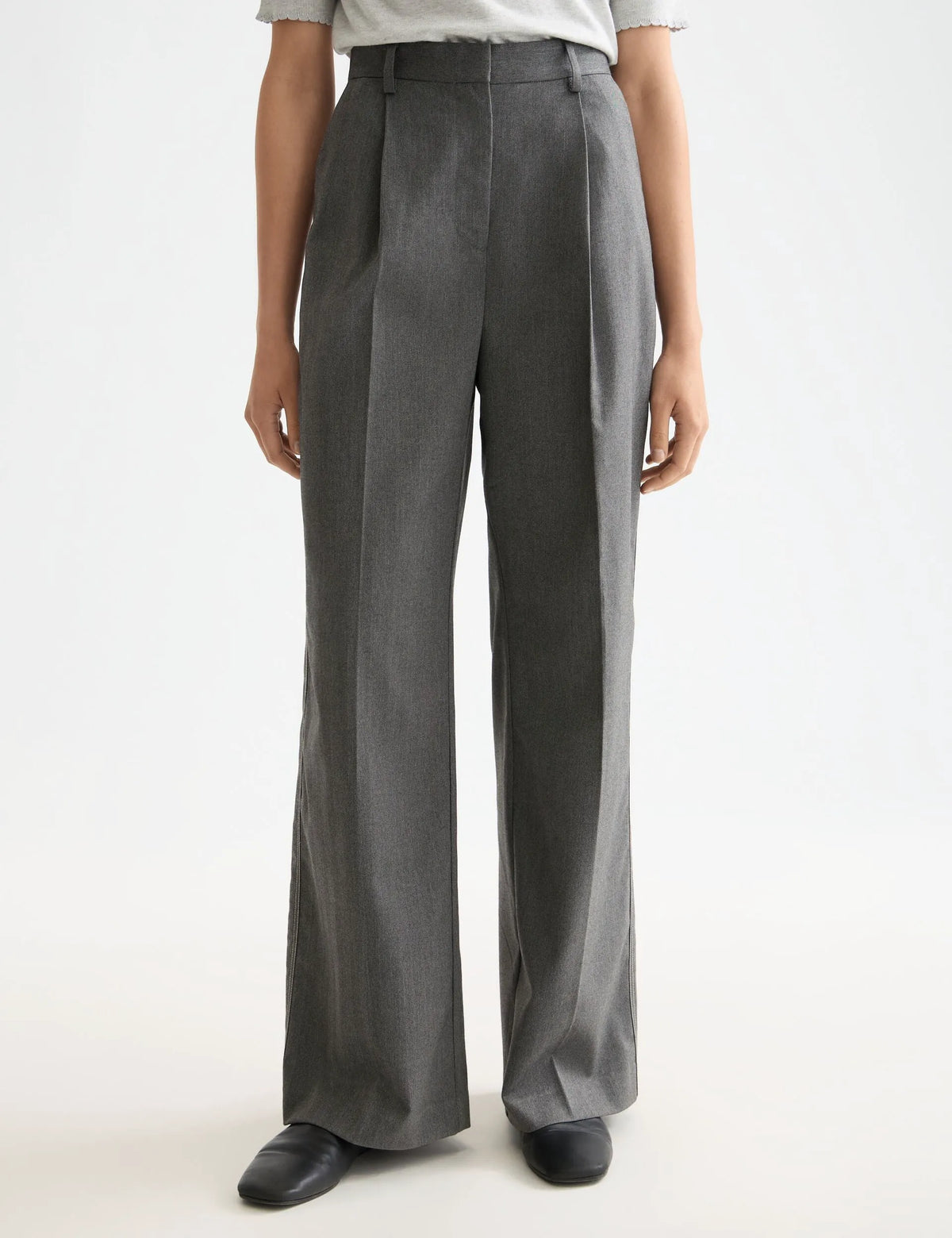 Rose high rise wide leg herringbone pant