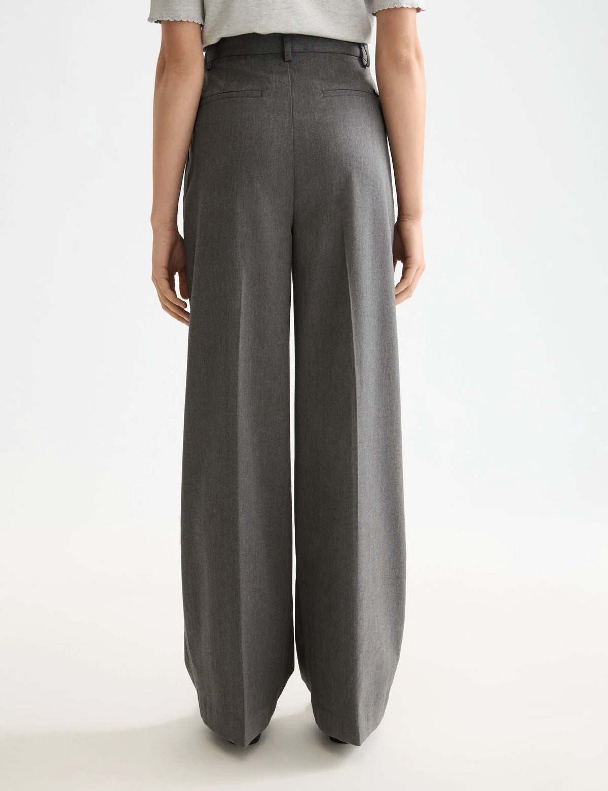 Rose high rise wide leg herringbone pant