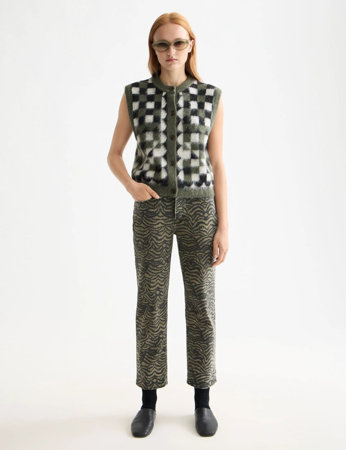 The Sky allover print straight jeans — Ikat Feather