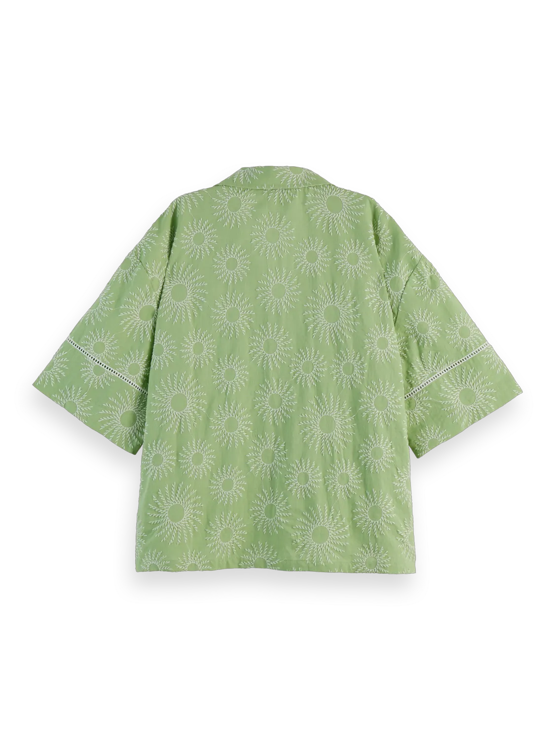 Cotton-Linen Embroidered Short Sleeve Shirt