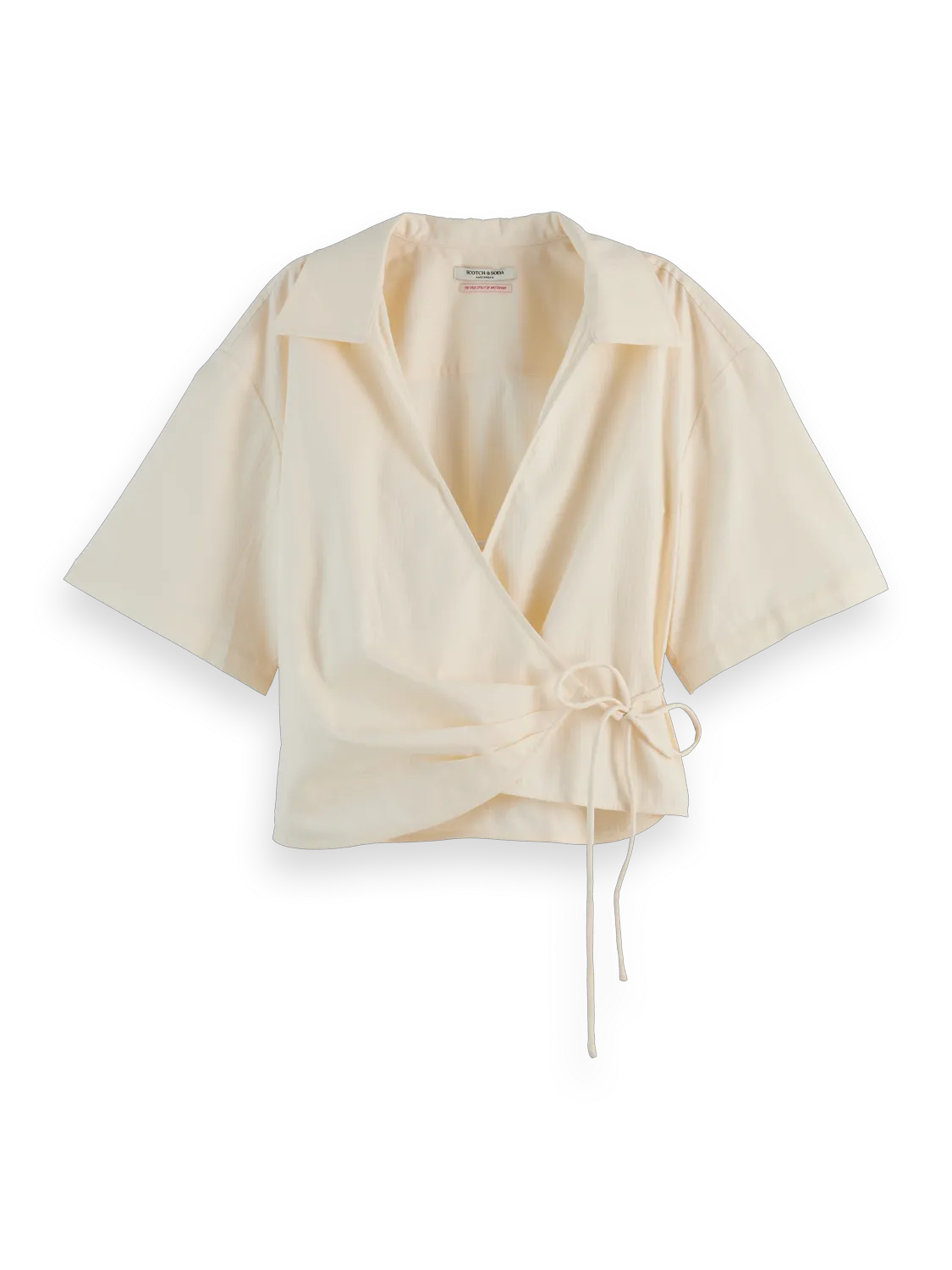 Structured Stripe Wrap Top