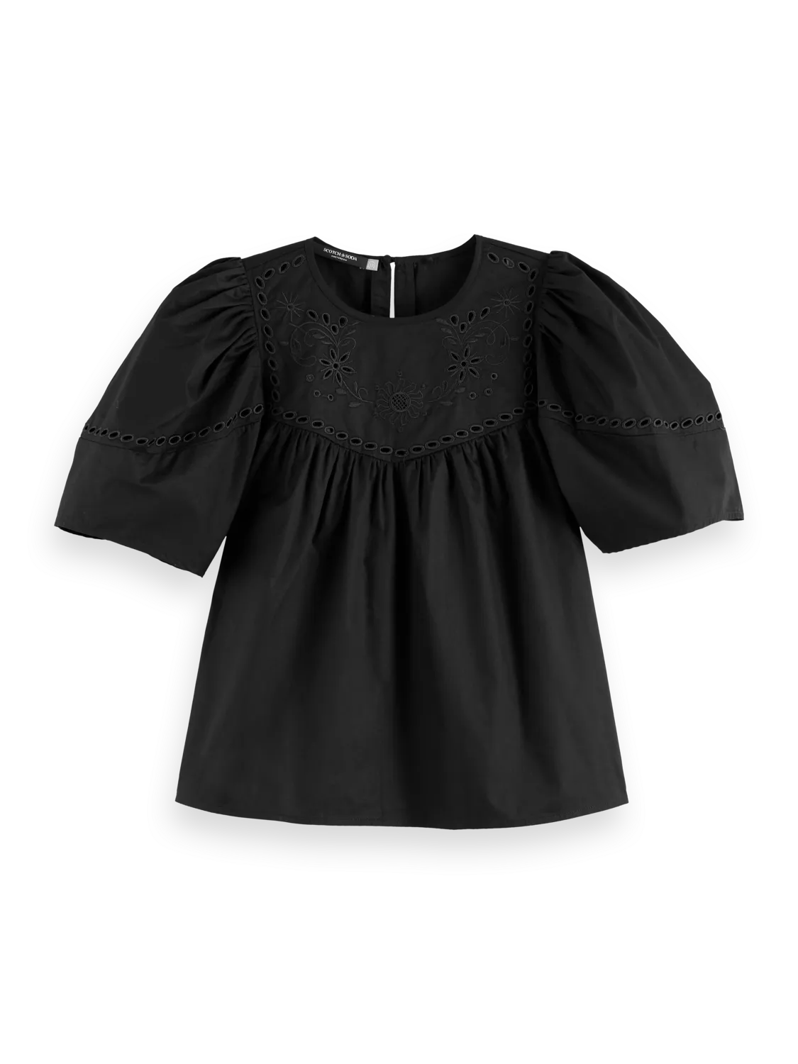 Cotton-Twill Embroidered Top