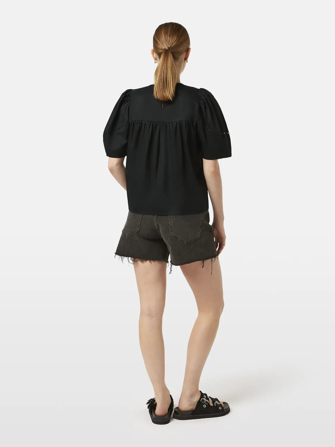 Cotton-Twill Embroidered Top