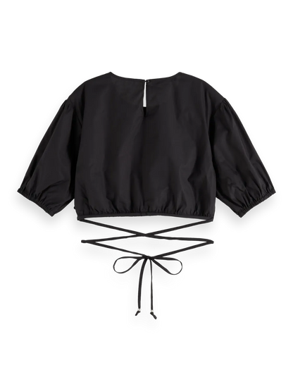 Cropped Poplin Tie Top