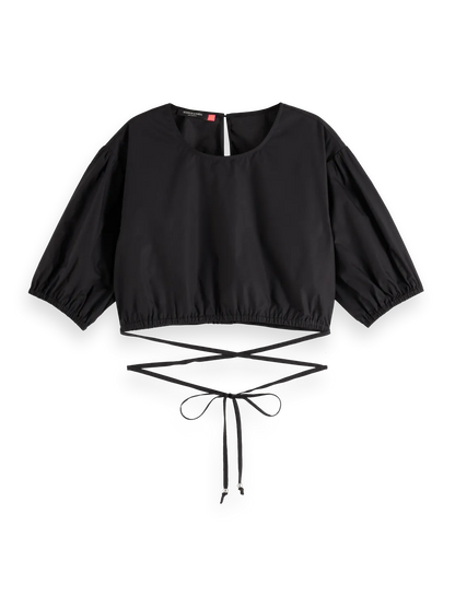 Cropped Poplin Tie Top