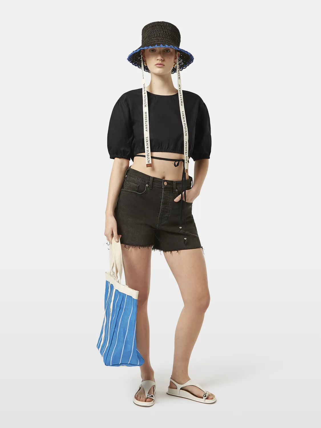 Cropped Poplin Tie Top