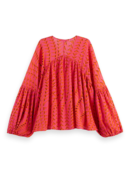 Printed Crinkle Top