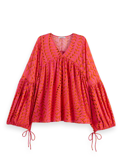 Printed Crinkle Top