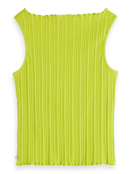Structured Wide-Neck Sleeveless Top