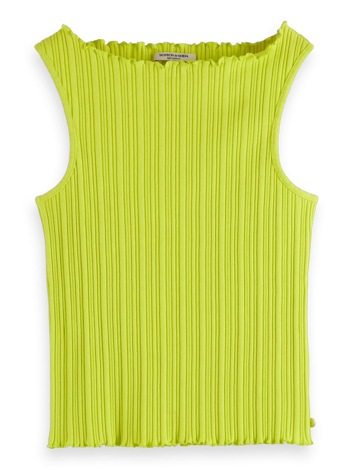 Structured Wide-Neck Sleeveless Top