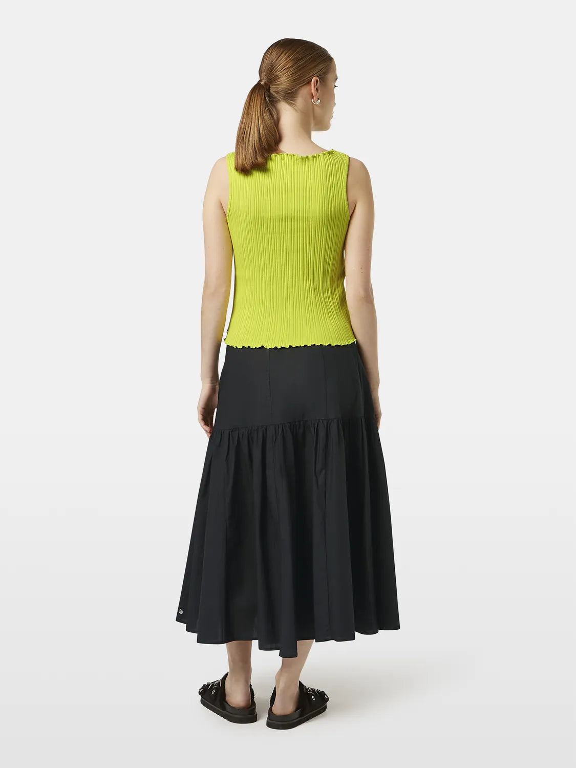 Structured Wide-Neck Sleeveless Top