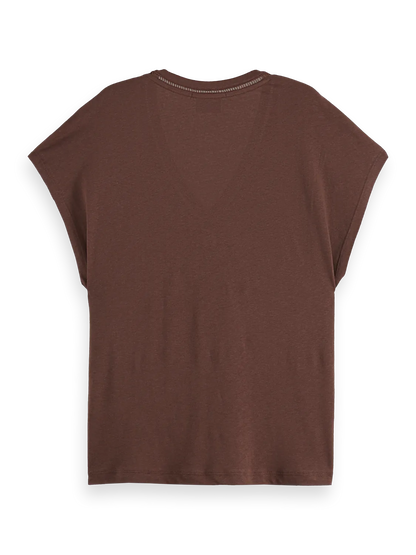 Cotton Linen Sleeveless V-Neck T-Shirt