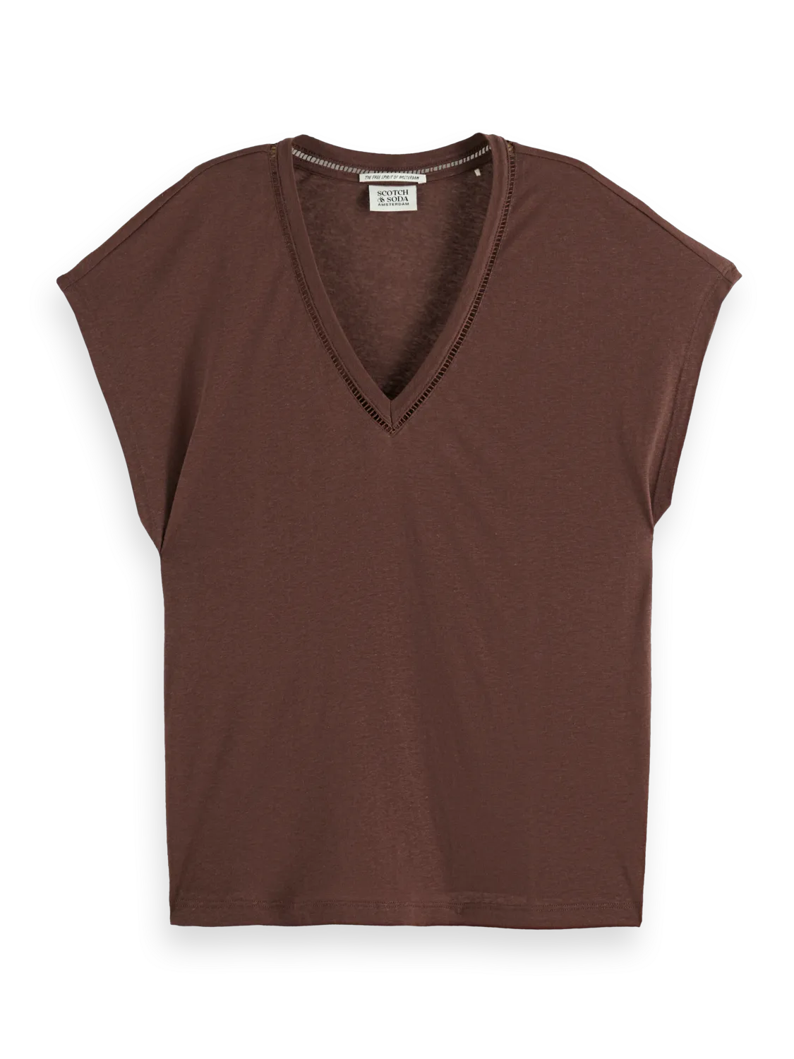 Cotton Linen Sleeveless V-Neck T-Shirt