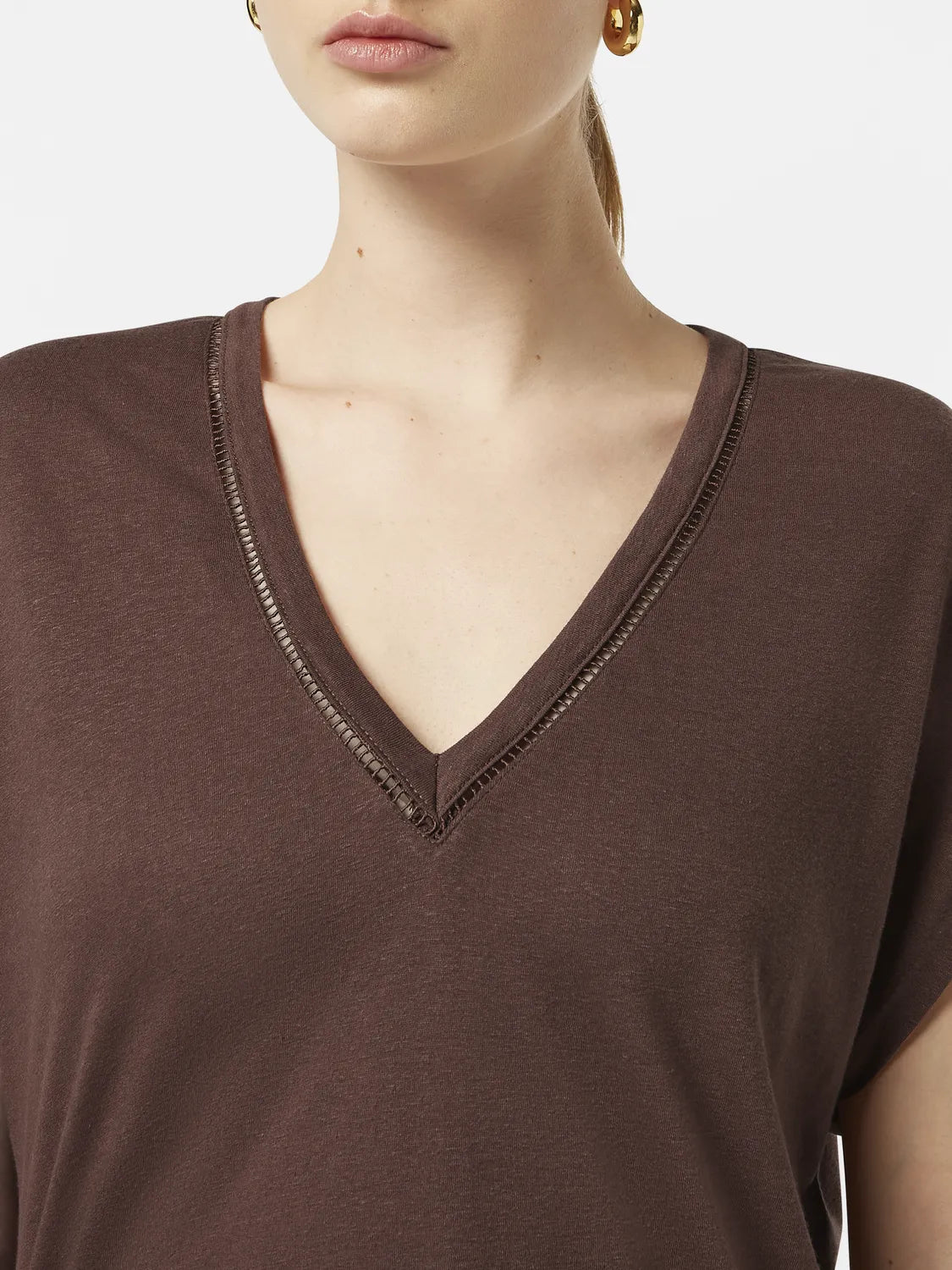 Cotton Linen Sleeveless V-Neck T-Shirt