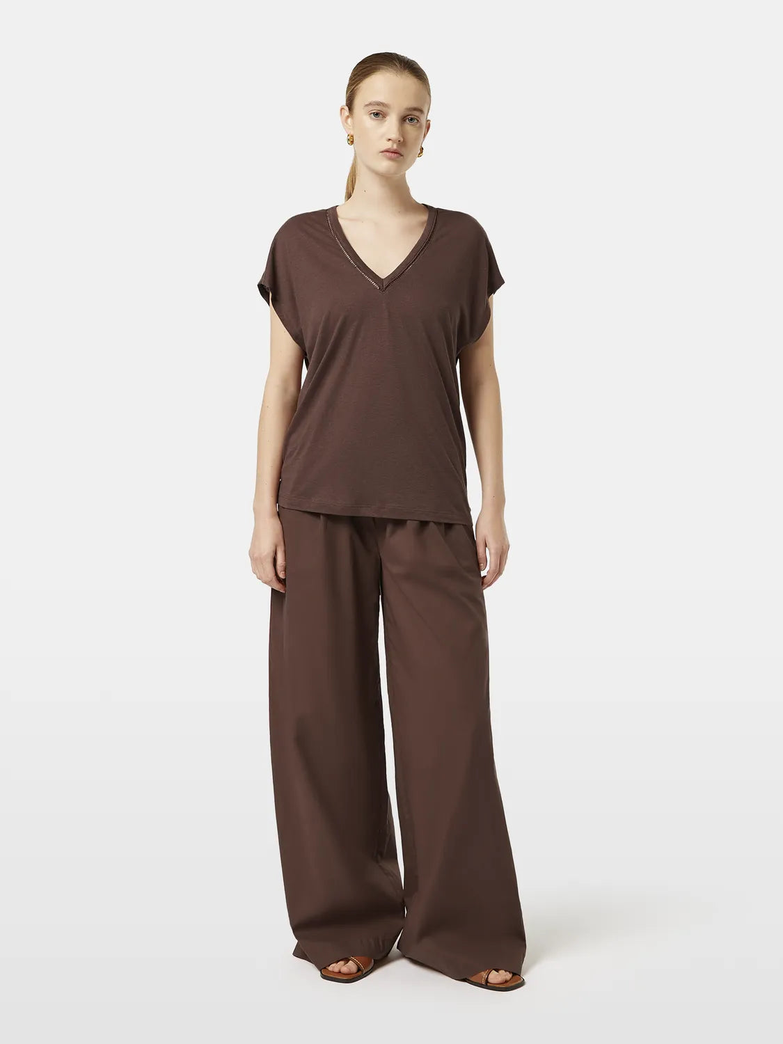 Cotton Linen Sleeveless V-Neck T-Shirt