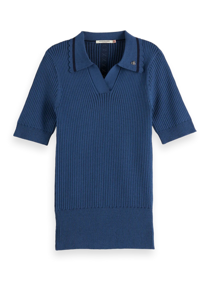Ribbed Short Sleeve Polo