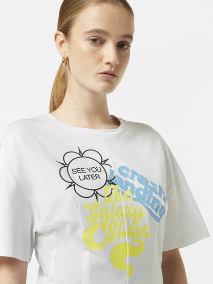 Fitted Short Sleeve Printed Artwork T-Shirt