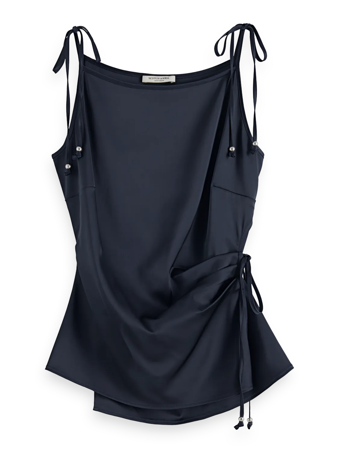 Satin Gathered Tank Top