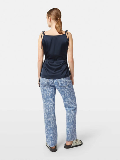 Satin Gathered Tank Top