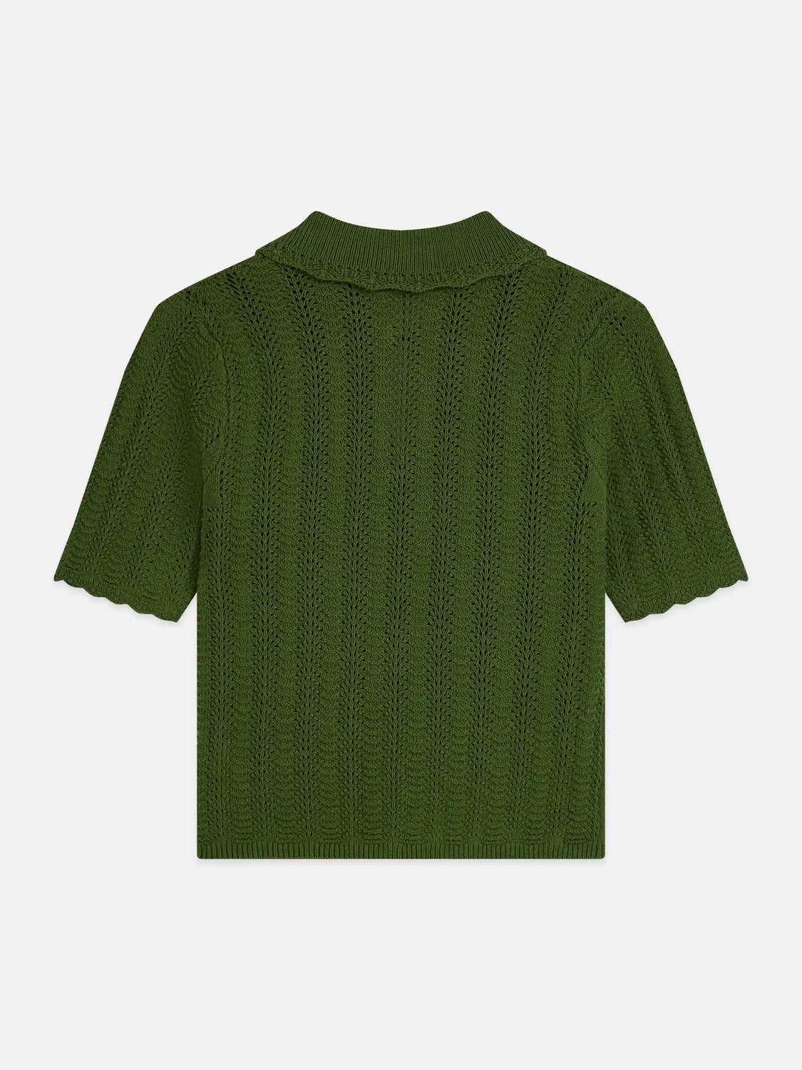 Pointelle Collared Knitted Tee